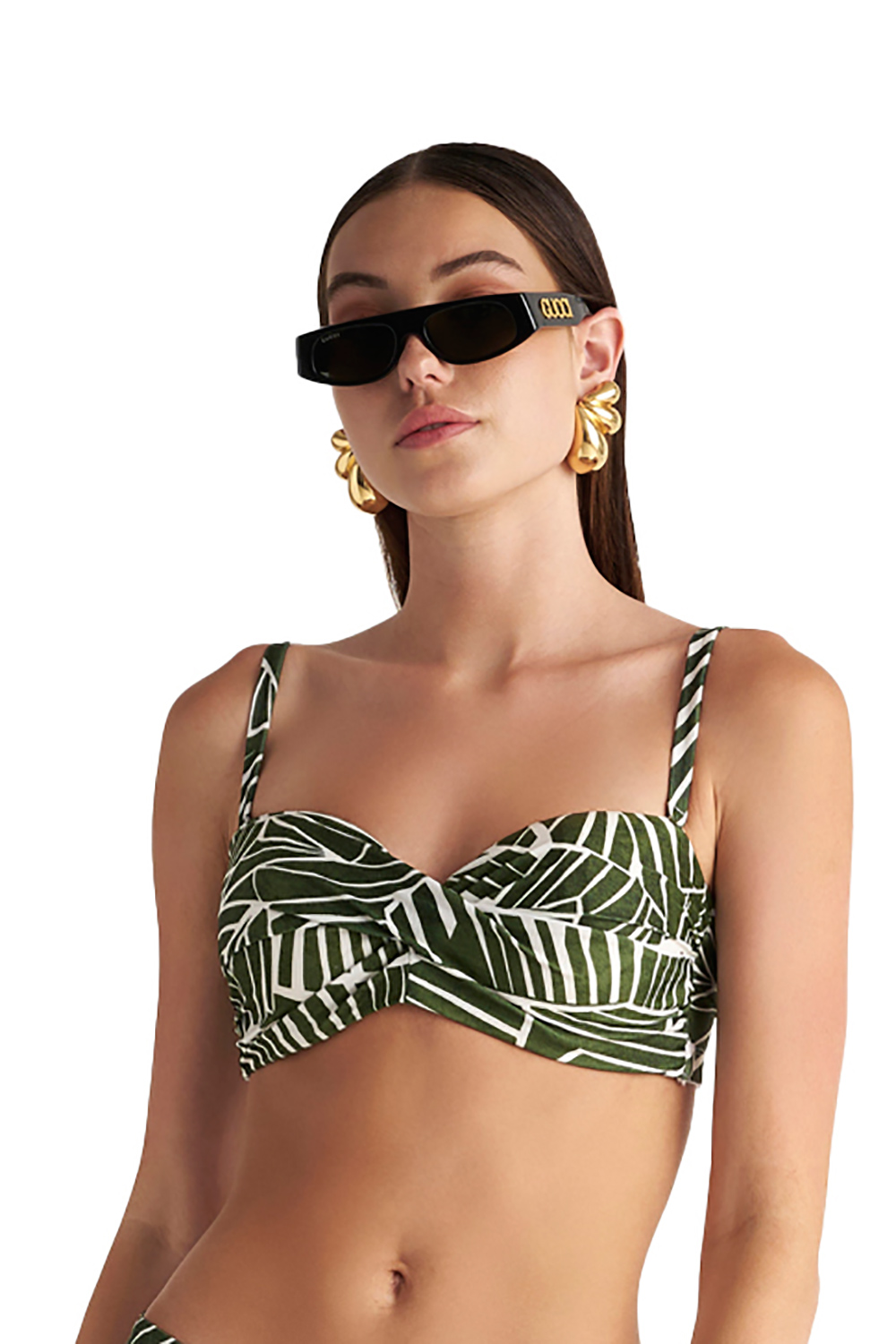 Blu4u γυναικείο μαγιό bikini top strapless με μπανέλα και μεταλλικό κούμπωμα ''Amazon Stripes'' (Cup D)-25366112D-26