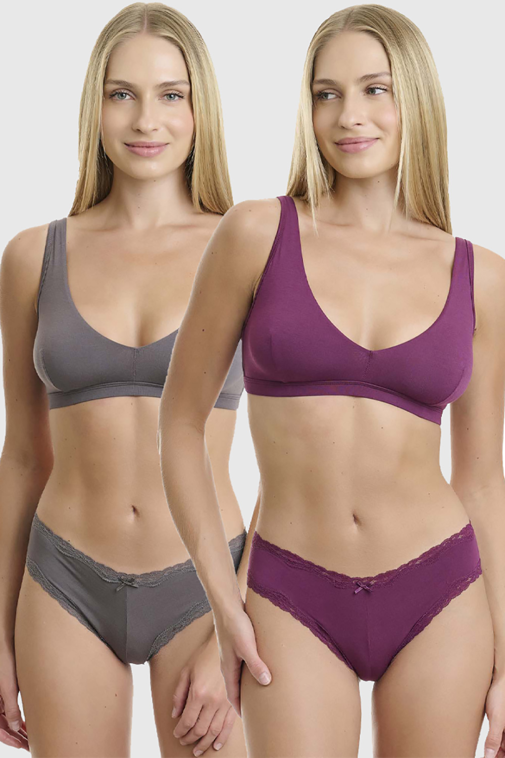 Walk Γυναικεία εσώρουχα Lace Brazilian από ύφασμα bamboo (Συσκ. 2 τεμαχίων)-W2014-1039
