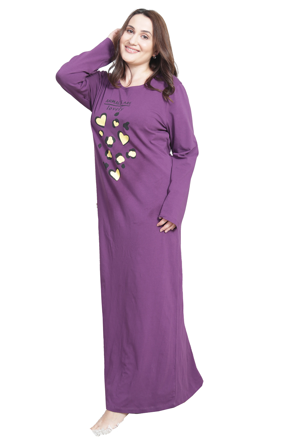 Vienetta Γυναικείο καφτάνι ''Animals are lovely'' Plus Size (1XL-3XL)-004278b
