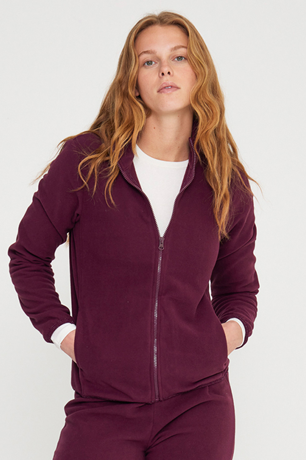 Noidinotte Γυναικεία χειμερινή fleece homewear φόρμα πολυτελείας με φερμουάρ Plus Size (2XL-5XL)-FA8993a