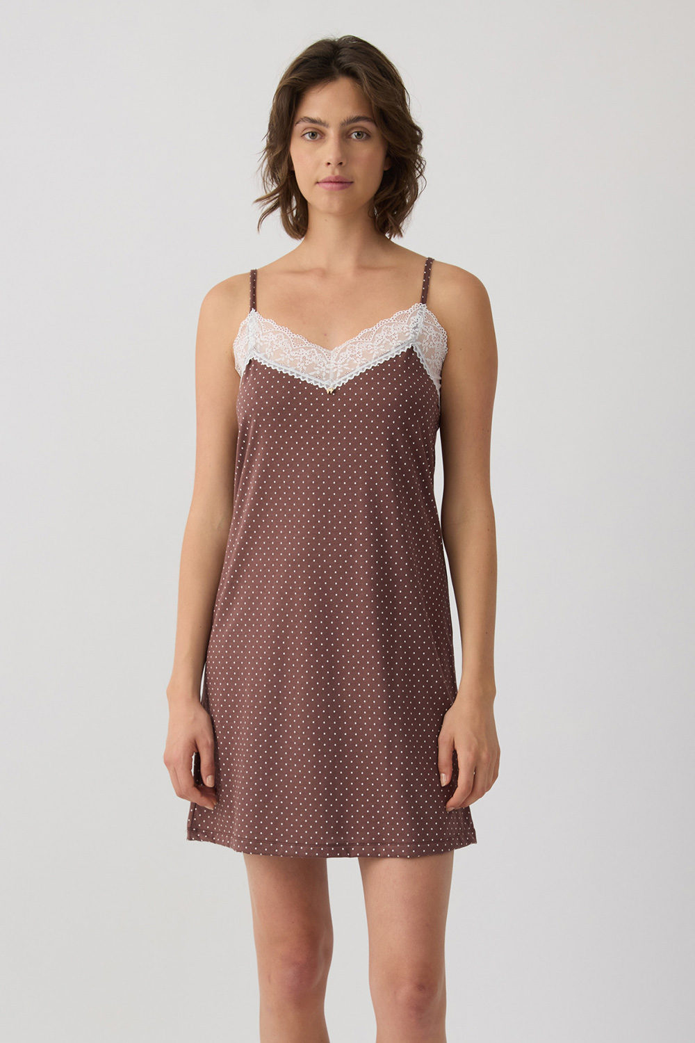 Minerva Γυναικείο νυχτικό με λεπτή τιράντα από Tencel™ Modal ύφασμα-53275-370