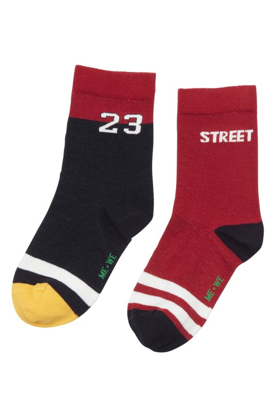 Mewe παιδικές κοντές κάλτσες με σχέδια (Συσκ. 2 ζεύγη)-3-0720a