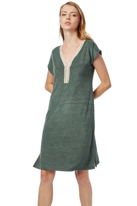 Minerva Γυναικείο Beachwear φόρεμα πετσετέ με V λαιμόκοψη-52172-606