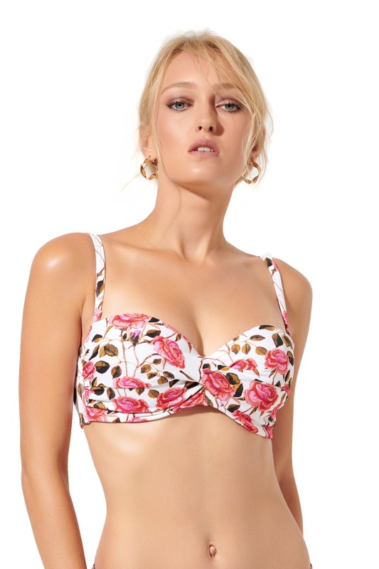 BLU4U Bikini Top "Perennial" Strapless φλοράλ με φορμάρισμα (D Cup)- 2036627D