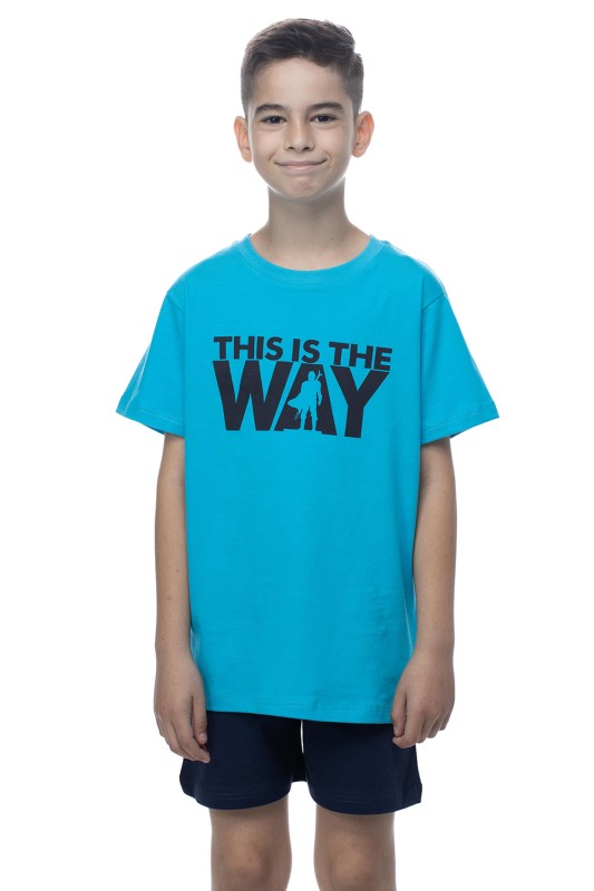 Galaxy Εφηβική καλοκαιρινή βαμβακερή πυτζάμα για αγόρια "This Is The Way" (8-16 ετών)-319-23