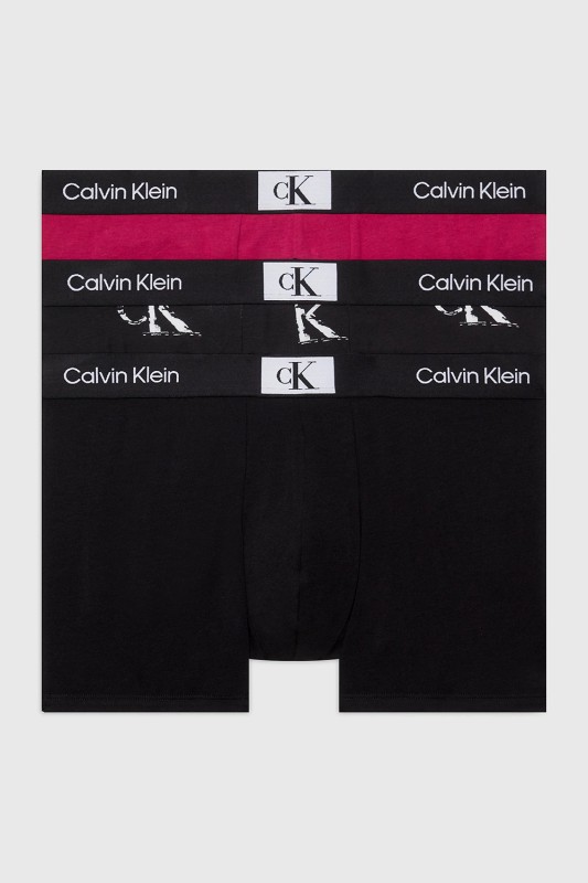 Calvin Klein ανδρικά βαμβακερά μποξεράκια με εξωτερικό λάστιχο CK96 (Συσκ. 3τμχ)-NB3528E-MRS