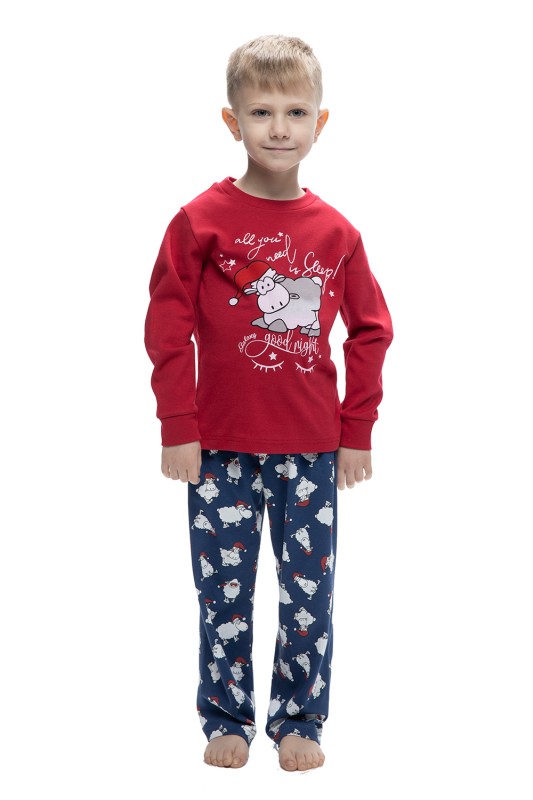 Galaxy παιδική χειμερινή βαμβακερή πυτζάμα για αγόρια με τύπωμα ''Sheep''- (Από 1-7ετών)-103-23
