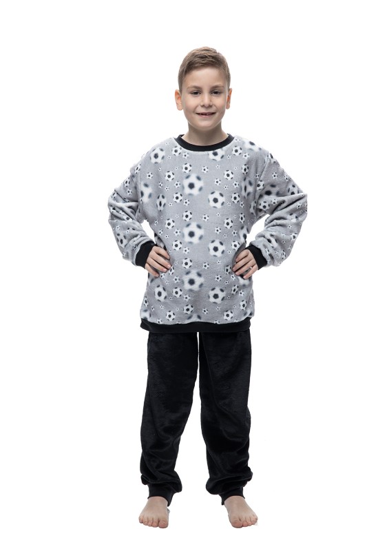 Galaxy εφηβική χειμερινή πυτζάμα μπουκλέ με φούτερ παντελόνι ''Football'' για αγόρια (Από 8-16 ετών)-139-23