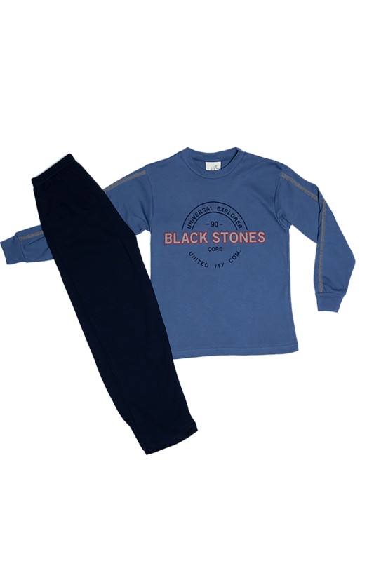 KOYOTE Εφηβική βαμβακερή πυτζάμα "Black Stones" (8-16 ετών)-ΚΓ1001-1b