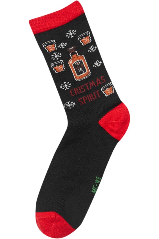 Mewe Ho Ho Ho Ανδρικές χριστουγεννιάτικες κάλτσες "Christmas Spirit"-2-0615-1c