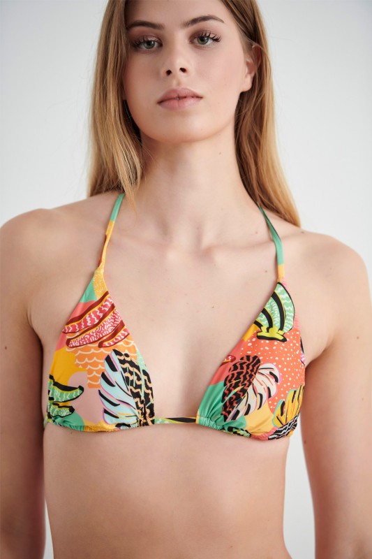 Blu4u γυναικείο μαγιό bikini top τριγωνάκι δετό με κορδόνια 'Pop Tropics'-23366103-13