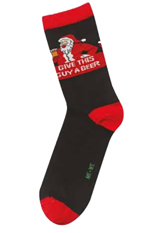 Mewe Ho Ho Ho Ανδρικές χριστουγεννιάτικες κάλτσες "Give This Guy A Beer"-2-0615-1