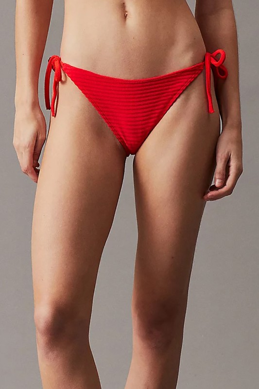 Calvin Klein γυναικείο μαγιό bikini bottom δετό Side Tie CK Monogram Rib-KW0KW02470-XNE