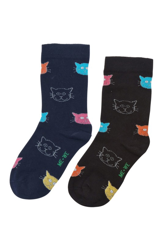 Mewe παιδικές κάλτσες με σχέδια (Συσκ. 2 ζεύγη)-3-0724a