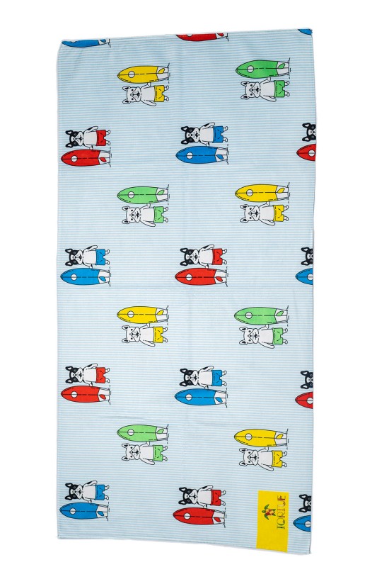 Tortue Παιδική βαμβακερή πετσέτα θαλάσσης "Bulldogs" 70Χ140-S4-332-100