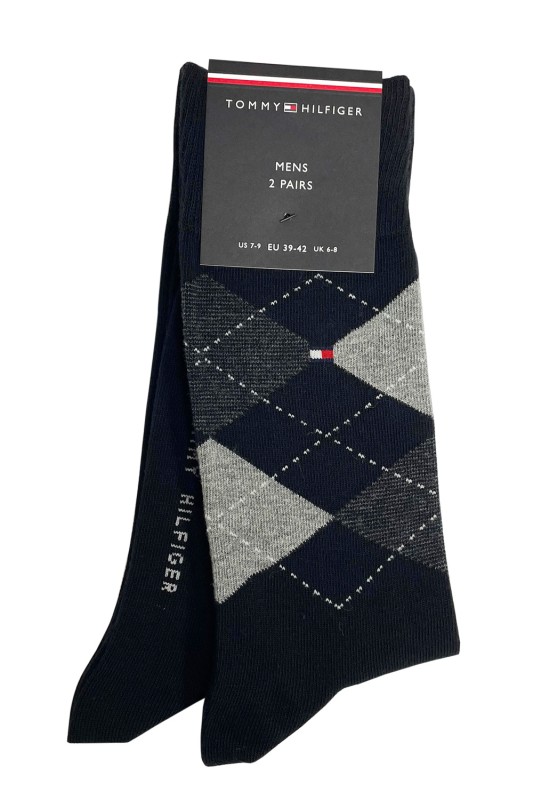 Tommy Hilfiger ανδρικές κάλτσες TH men Check socks 2P (Συσκ. με 2 ζεύγη)-100001495-200