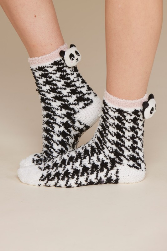 Noidìnotte γυναικείες αντιολισθητικές κάλτσες πτι καρό 'Panda'-TR1014g