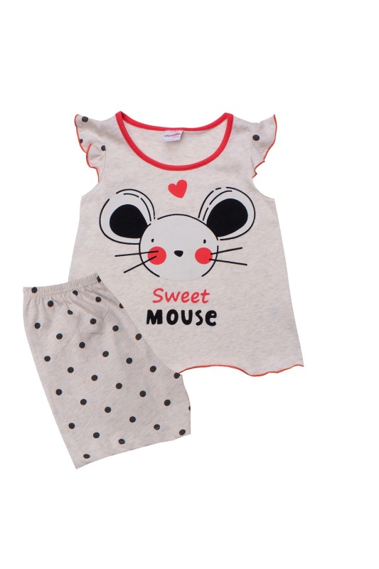 Minerva κοριτσίστικη βαμβακερή πυτζάμα ''Sweet Mouse'' (6 μηνών-4 ετών)-61785 