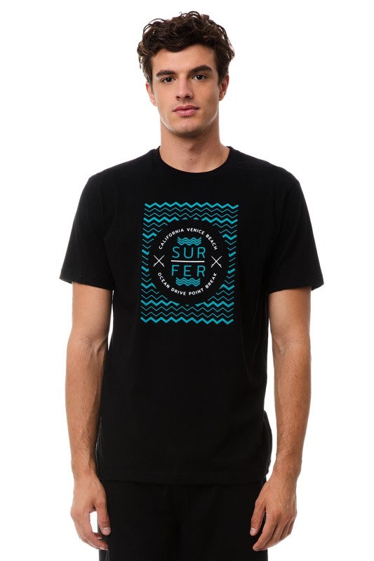 Minerva ανδρικό κοντομάνικο t-shirt με τύπωμα ''Surfer'' - 70925-45