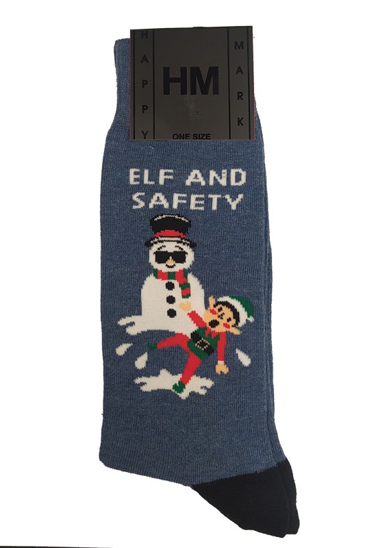 Ανδρικές κάλτσες χριστουγεννιάτικες "Elf and Safety"-HM1833