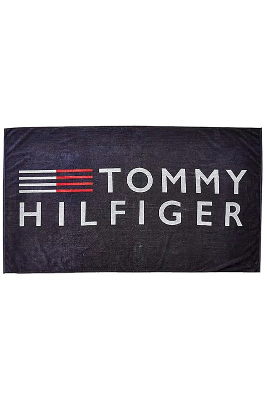 Tommy Hilfiger βαμβακερή πετσέτα θαλάσσης με logo (180x100cm)-UU0UU00050-DW5