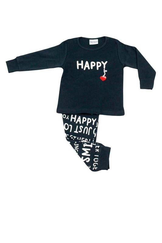Galaxy Παιδική βαμβακερή πυτζάμα για κορίτσια "Happy heart" (6Μ-24Μ)-05-21
