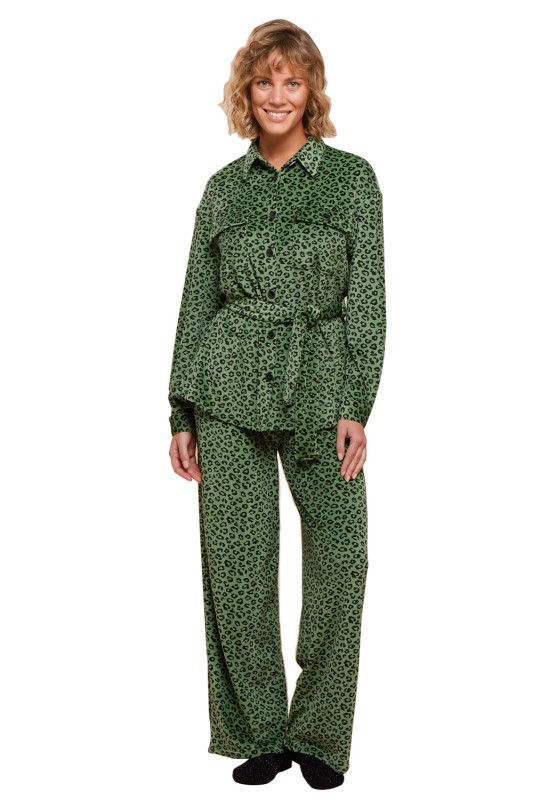 Noidinotte γυναικείο χειμερινό homewear σετ βελούδινο με animal print-FA8342