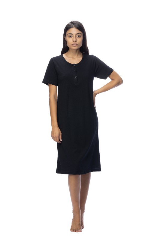 Silk Dream Φόρεμα βαμβακερό με πατιλέτα και κοντό μανίκι-SD2134