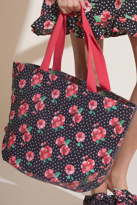 Noidìnotte γυναικεία τσάντα θαλάσσης με φλοράλ print ''Flowers''-TR000960-401