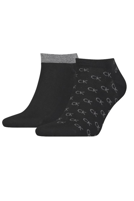 Calvin Klein αντρικές κάλτσες σοσόνια CK men sneaker all over logo (Συσκ. με 2 ζεύγη)-701218715-001