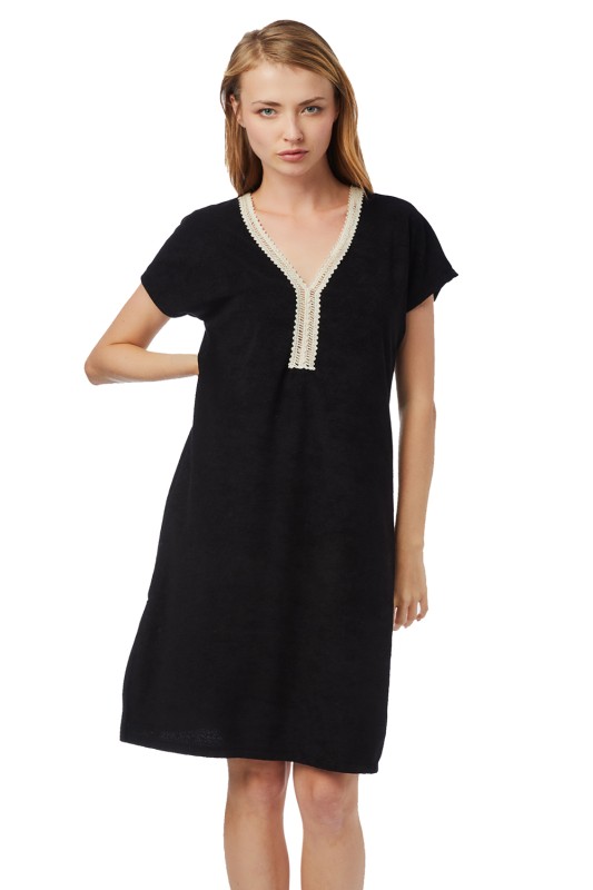 Minerva Γυναικείο Beachwear φόρεμα πετσετέ με V λαιμόκοψη-52172-45