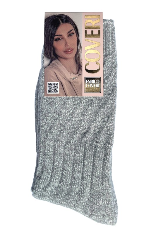 Enrico Coveri γυναικείες χειμερινές κάλτσες μονόχρωμες με πλέξη-Melodi-7ASS