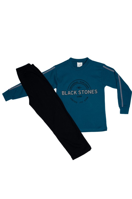 KOYOTE Εφηβική βαμβακερή πυτζάμα "Black Stones" (8-16 ετών)-ΚΓ1001-1