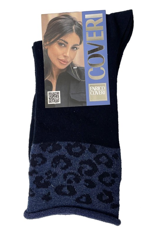 Enrico Coveri Γυναικείες χειμερινές κάλτσες "Animal print" Chanel-6ASSb