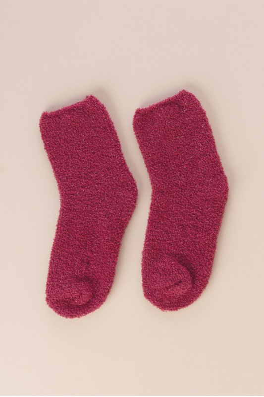 Noidìnotte γυναικείες μονόχρωμες μπουκλέ κάλτσες-TR1086