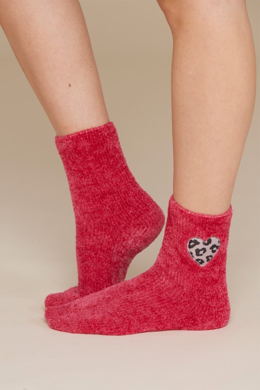 Noidìnotte γυναικείες αντιολισθητικές βελουτέ κάλτσες 'Heart'-TR1011f