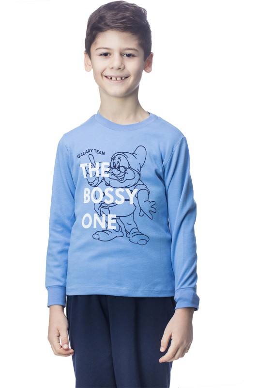Galaxy Παιδική χειμερινή βαμβακερή πυτζάμα "The Bossy One" για αγόρια (1-7ετών)-104b-22