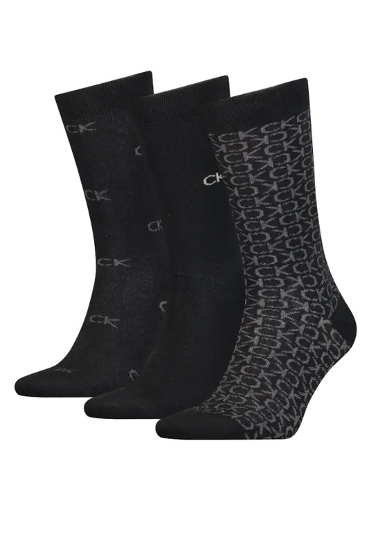 Calvin Klein αντρικές κάλτσες CK men Sock 3P Logo Gift Box (Συσκ. με 3 ζεύγη)-701224107-001