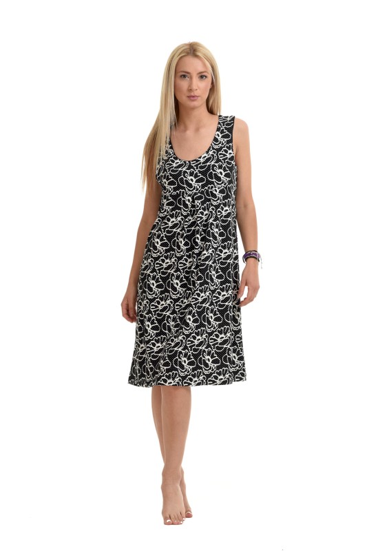Silkdream Φόρεμα αμάνικο με μοτίβο.-SD2028