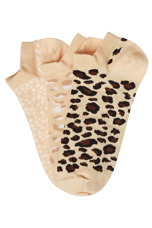Mewe Γυναικείες κάλτσες κοφτές Animal Print (3 ζευγάρια)-1-0821