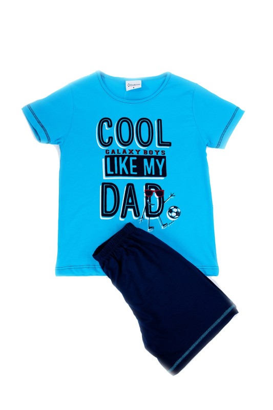 Galaxy Βαμβακερή καλοκαιρινή πυτζάμα για αγόρι "Cool Like My Dad" (2-7ετών)-300-20