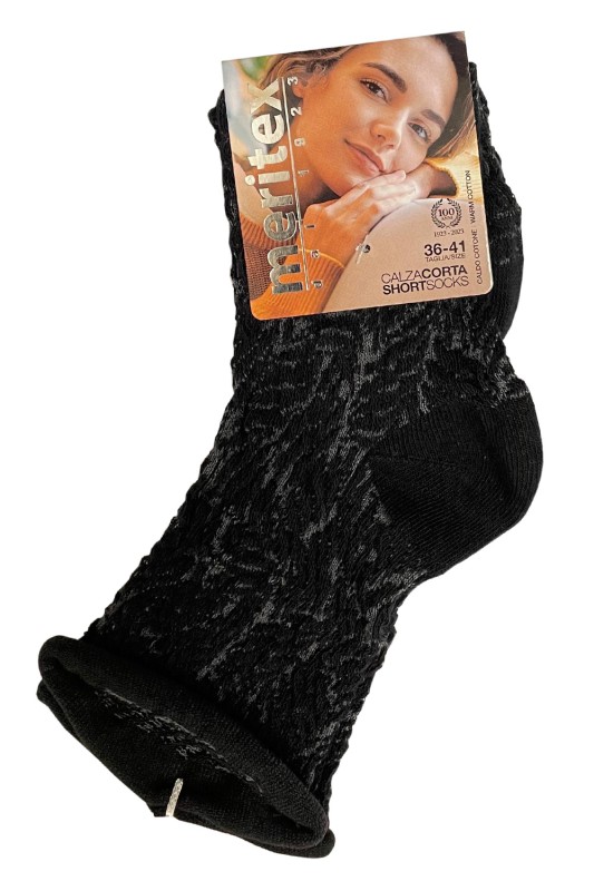 Meritex γυναικείες κοντές χειμερινές κάλτσες χωρίς λάστιχο 'Milena'-3606