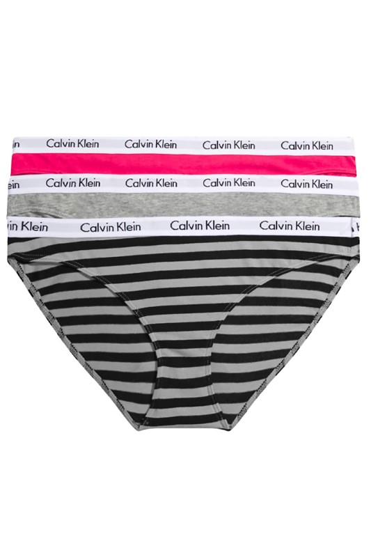 Calvin Klein γυναικεία εσώρουχα bikini Carousel με εξωτερικό λάστιχο (Συσκ. 3 τεμαχίων)-QD3588E-658