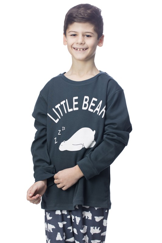Galaxy Παιδική χειμερινή βαμβακερή πυτζάμα "Little Bear" για αγόρια (1-7ετών)-105-22