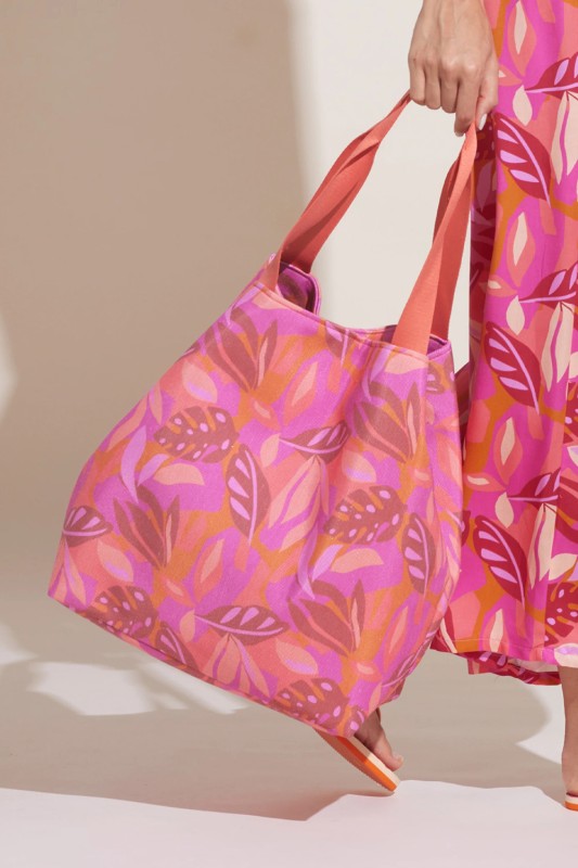 Noidìnotte γυναικεία τσάντα θαλάσσης με tropical print ''Mya''-TR000963-402