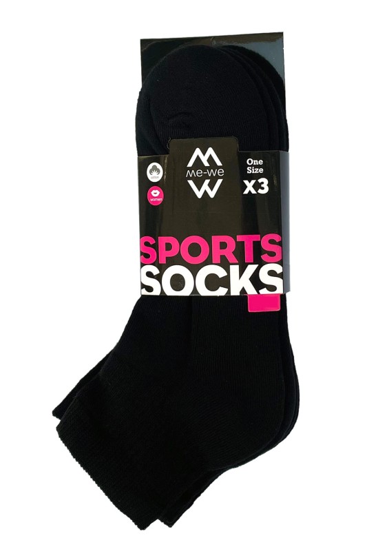MeWe γυναικείες αθλητικές κοντές κάλτσες (Συσκ. 3 ζεύγη)-1-3500b