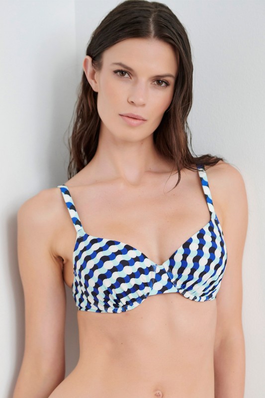 Blu4u γυναικείο μαγιό bikini top με μπαλένα και ήπια ενίσχυση (C cup) 'Deco Dots'-23366055C-04