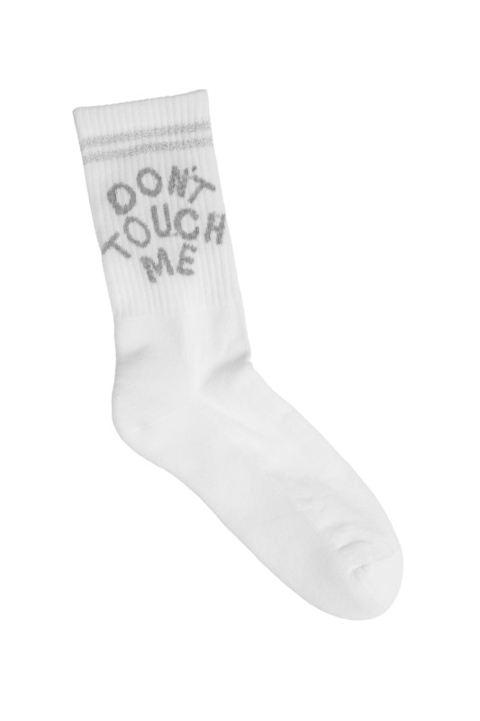 Mewe γυναικείες κάλτσες με πετσετέ πέλμα 'Don't touch me'-1-3504