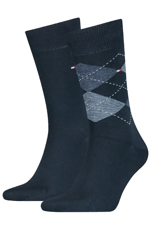 Tommy Hilfiger ανδρικές κάλτσες TH men Check socks 2P (Συσκ. με 2 ζεύγη)-100001495-322