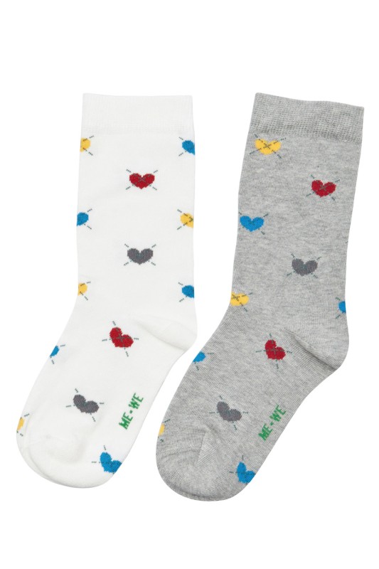 Mewe παιδικές κάλτσες με σχέδια (Συσκ. 2 ζεύγη)-3-0724b